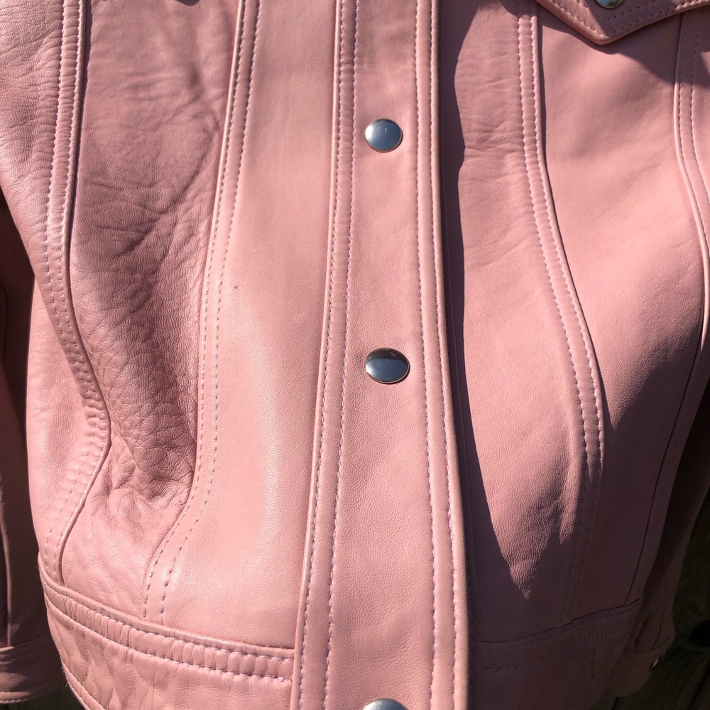 Baby pink leather jacket - Picture 4 of 13